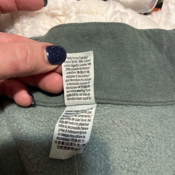 NWT Victoria’s secret PINK Olive Green Zip-Up Sweatshirt-Size Small - Picture 7 of 8